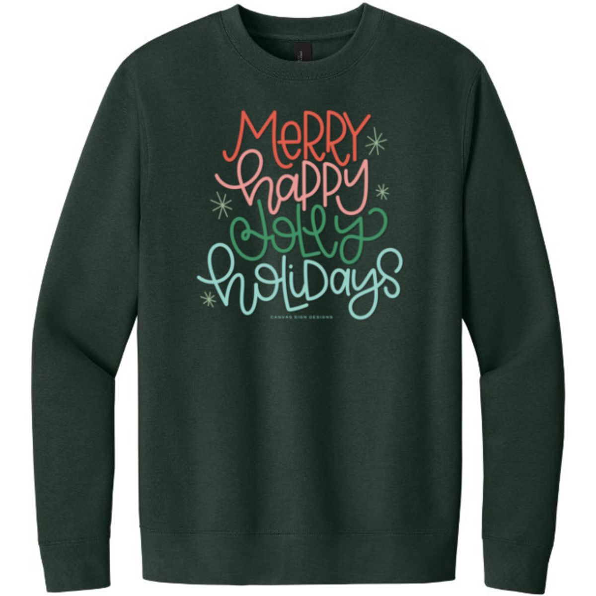 Merry Happy Jolly logo District ® V.I.T. ™ Fleece Crew DT610