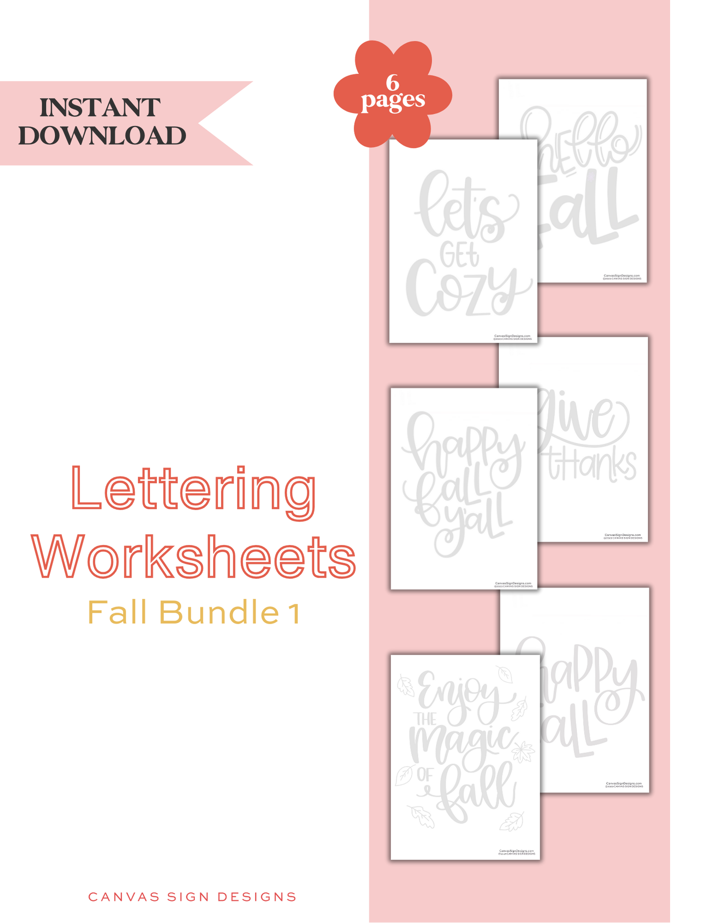 Fall Lettering Sheets Bundle 1