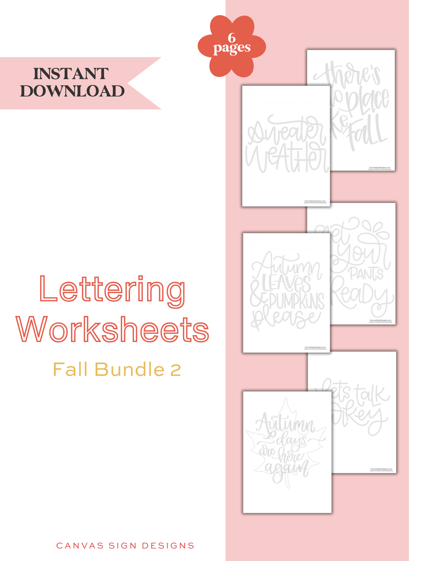 Fall Lettering Sheets Bundle 2