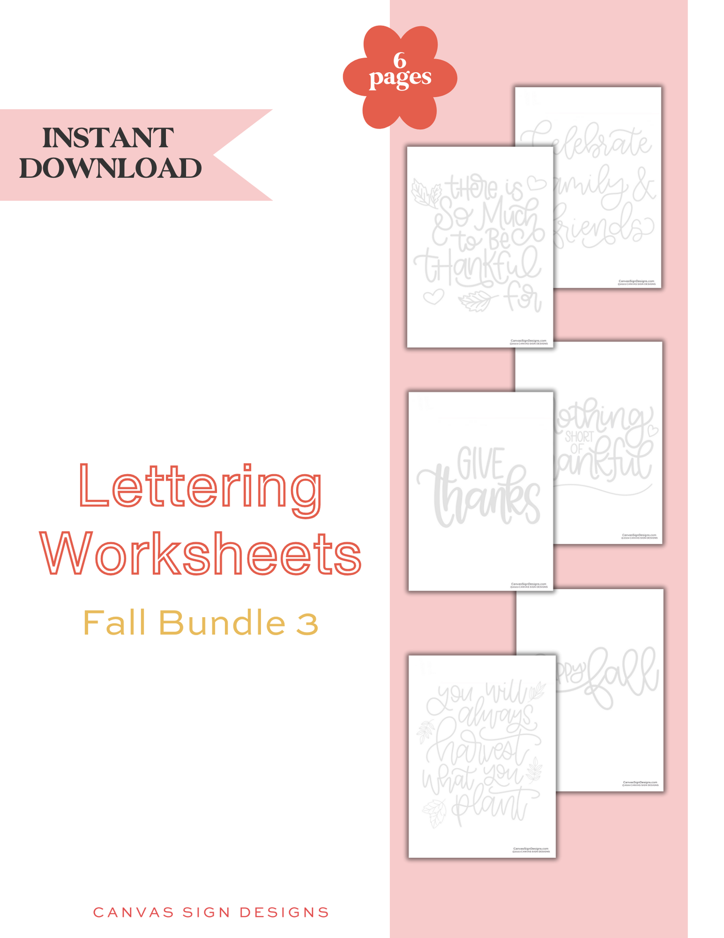 Fall Lettering Sheets Bundle 3