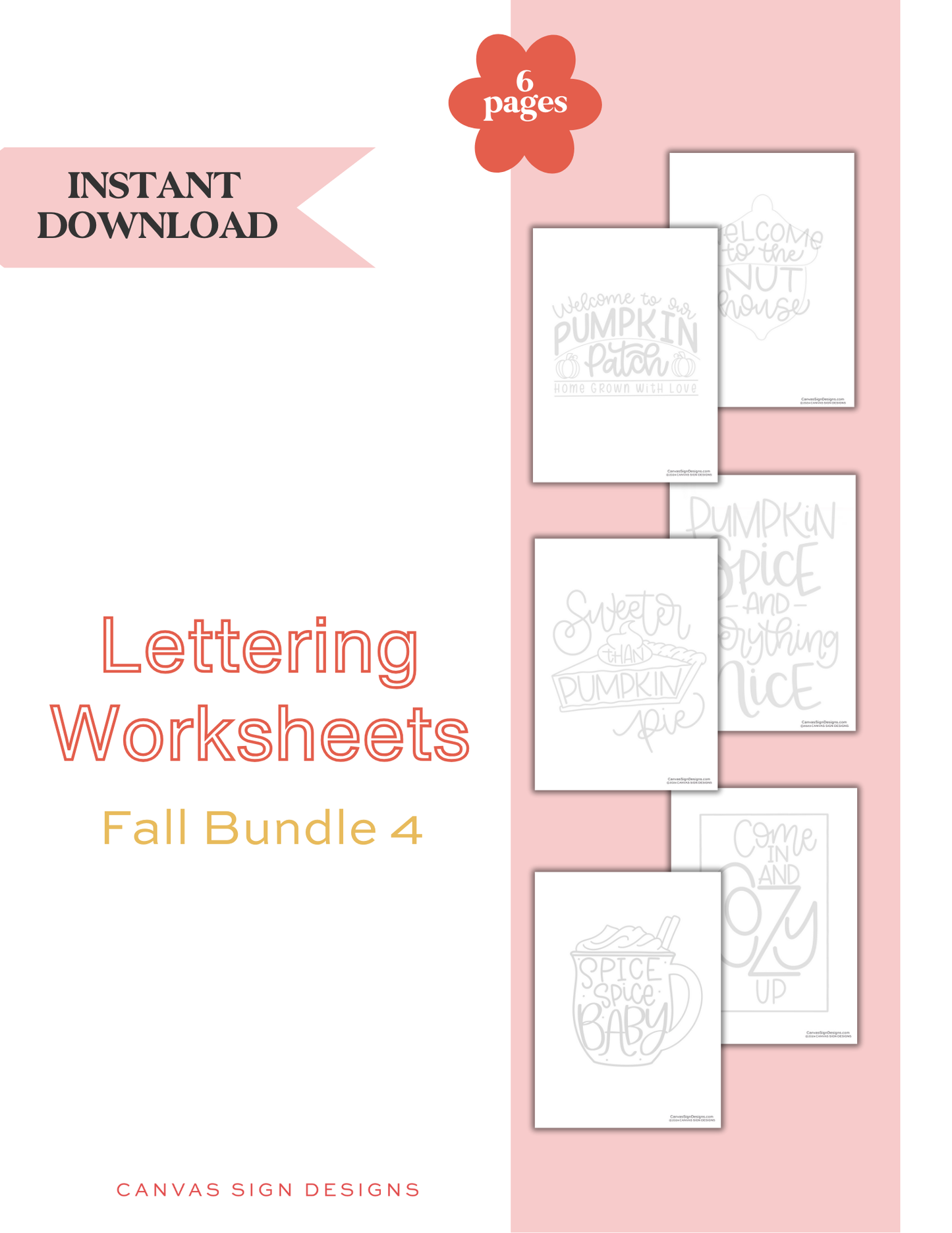 Fall Lettering Sheets Bundle 4