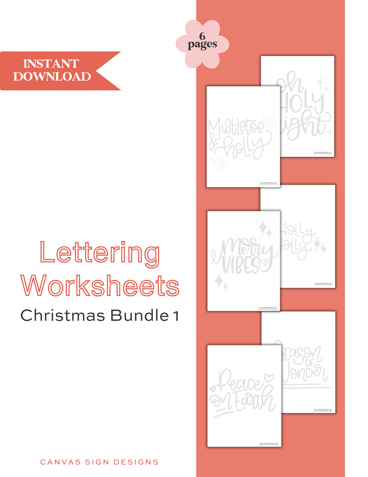 Christmas Lettering Sheets Bundle 1