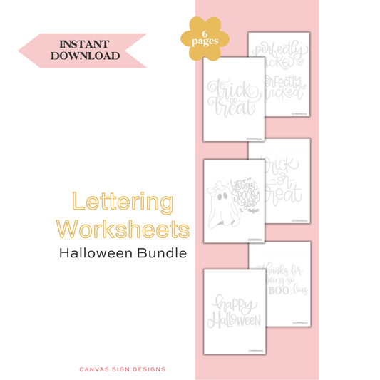 Halloween Lettering Sheets Bundle