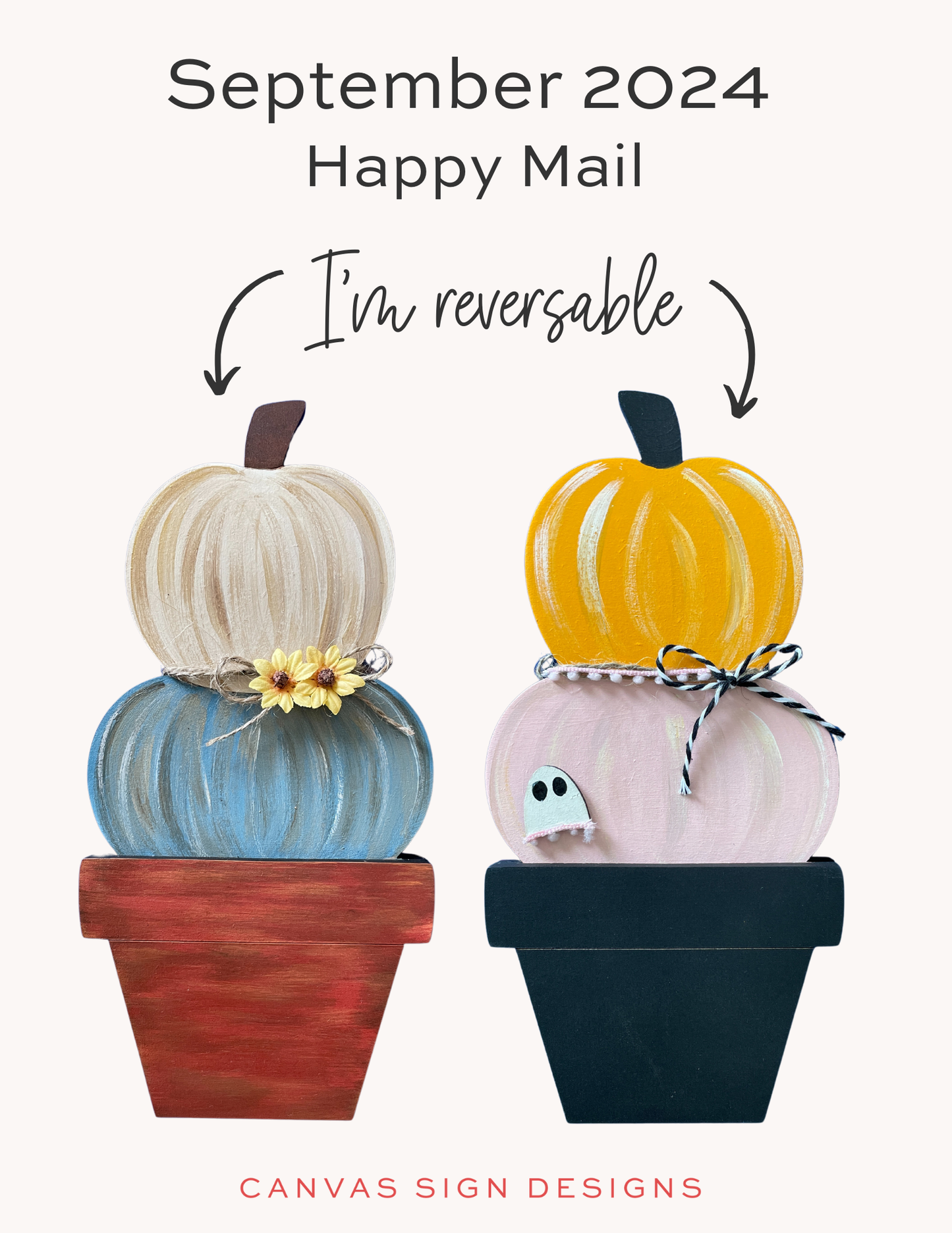 September 2024 Reversible Stacked Pumpkins Shelf Sitter - Happy Mail Project Kit