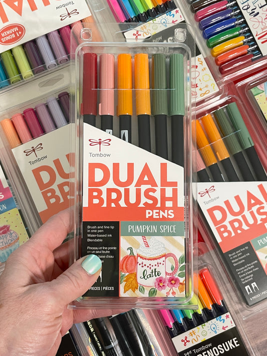 Tombow Dual Brush Pen Art Markers, Pumpkin Spice, 6-Pack