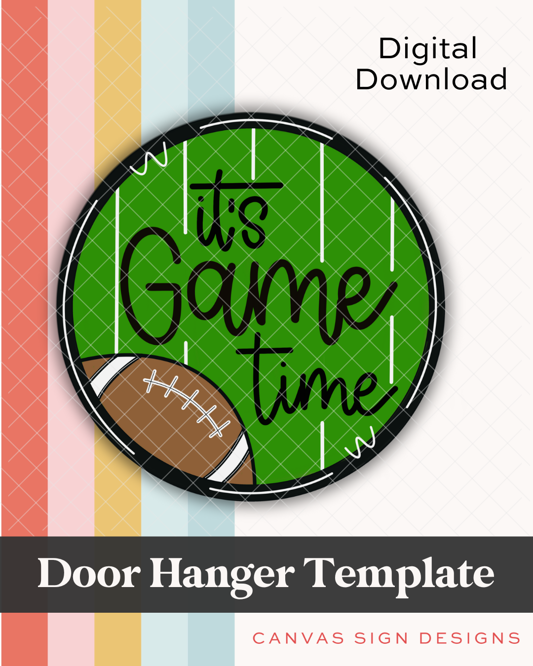 It's Game Time Door Hanger Template