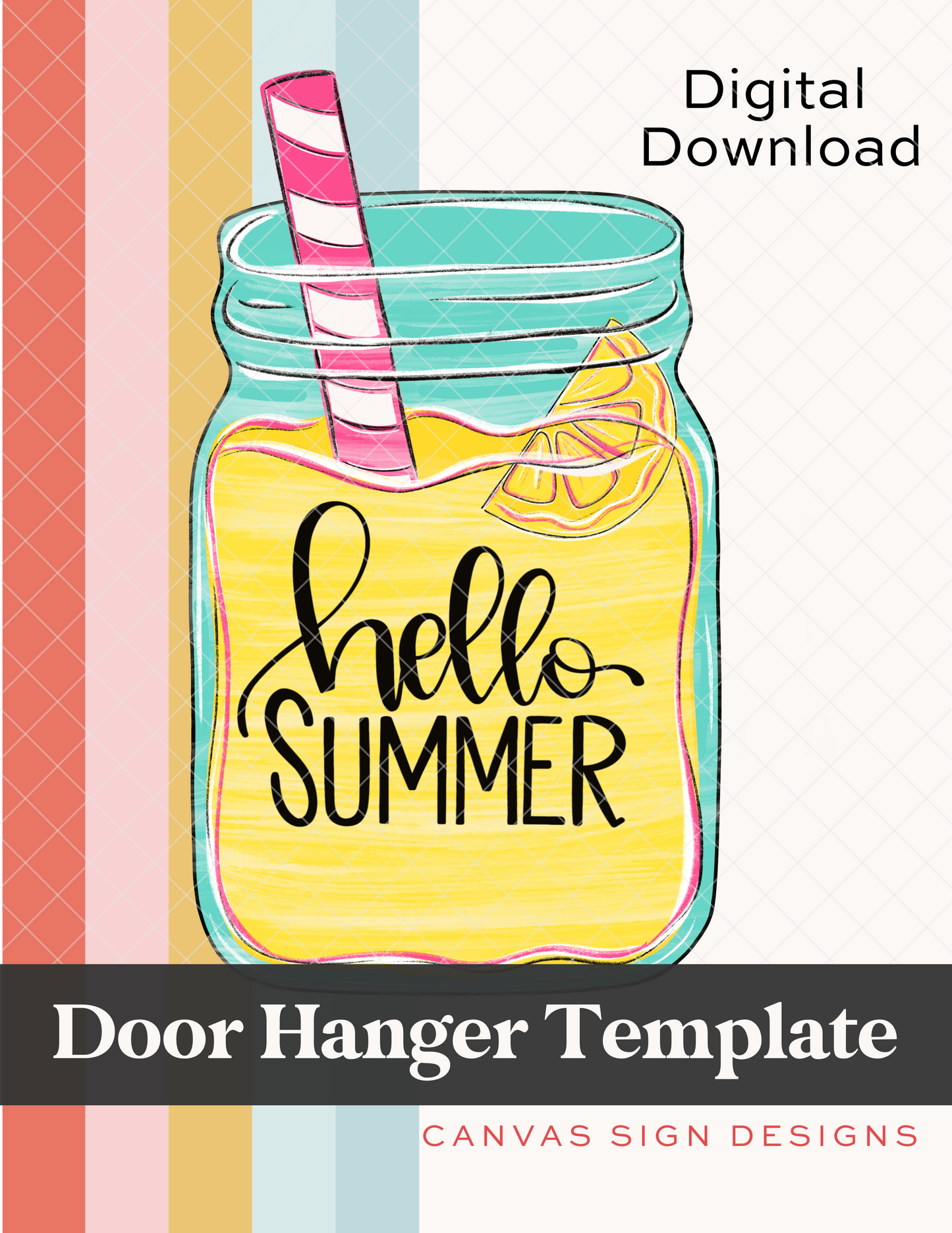 Hello Summer Door Hanger Template