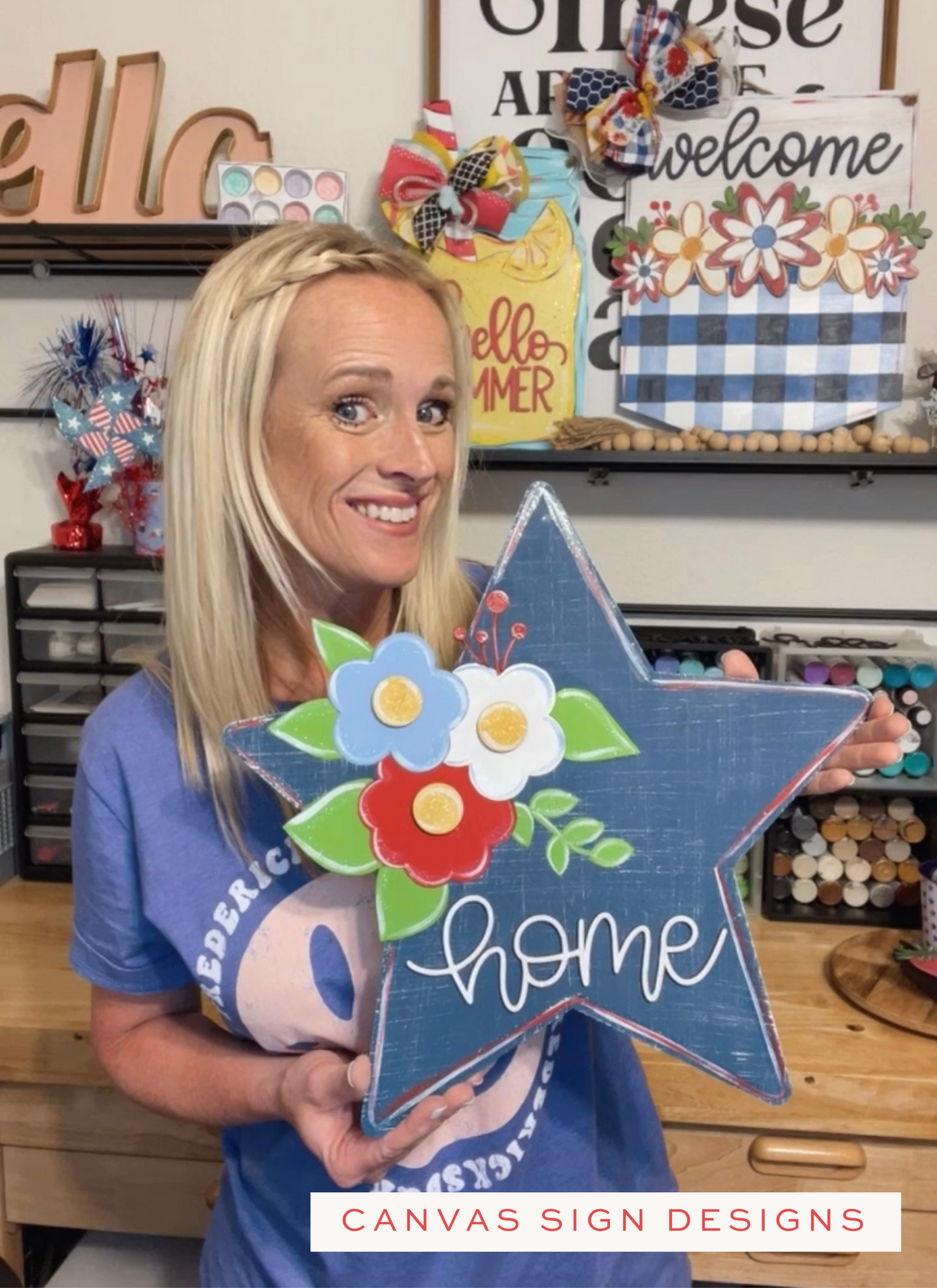 Floral Star Door Hanger Template
