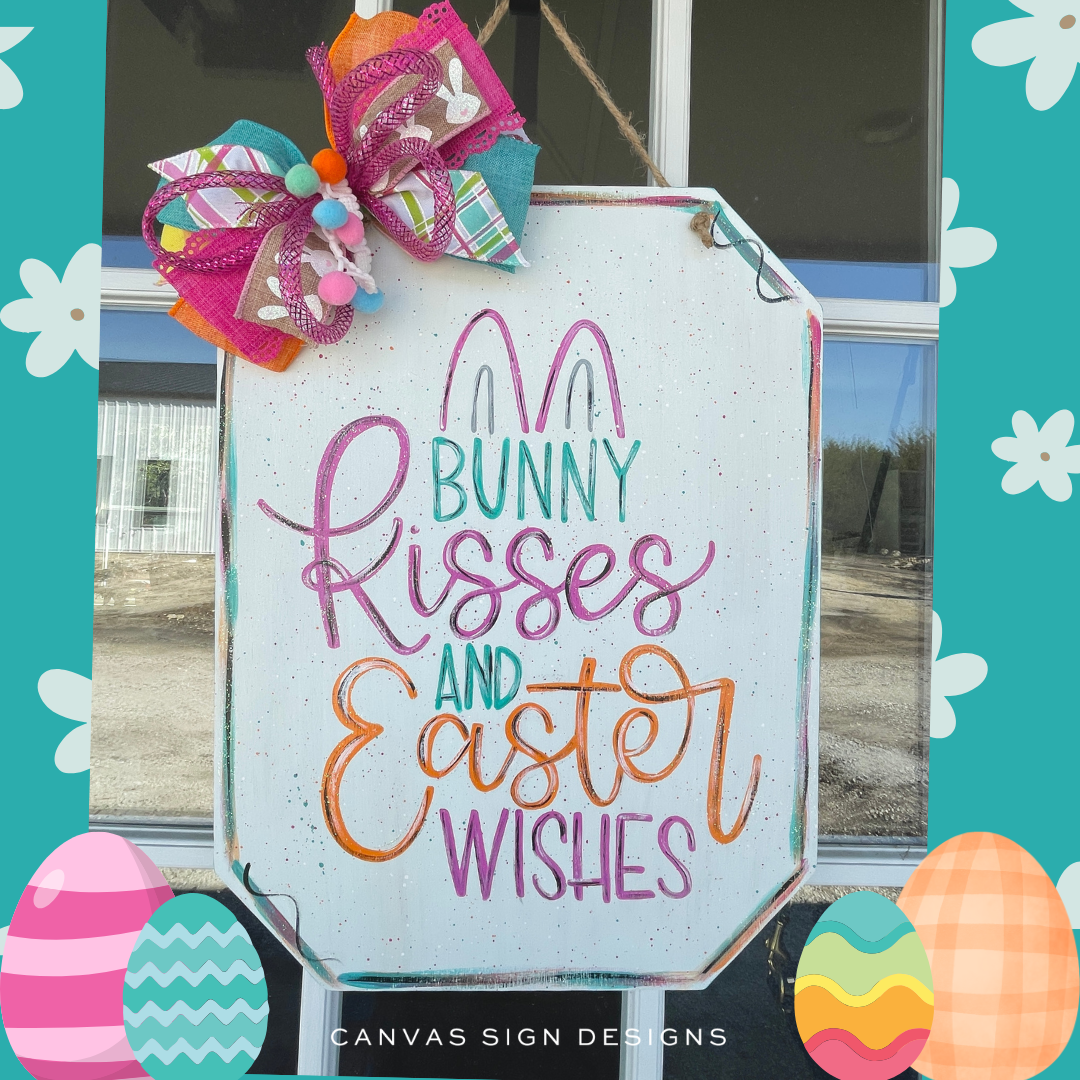 Bunny Kisses And Easter Wishes Lettering Template