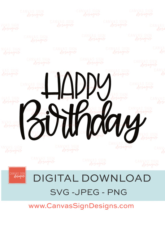 Happy Birthday Hand-Lettered Digital Download