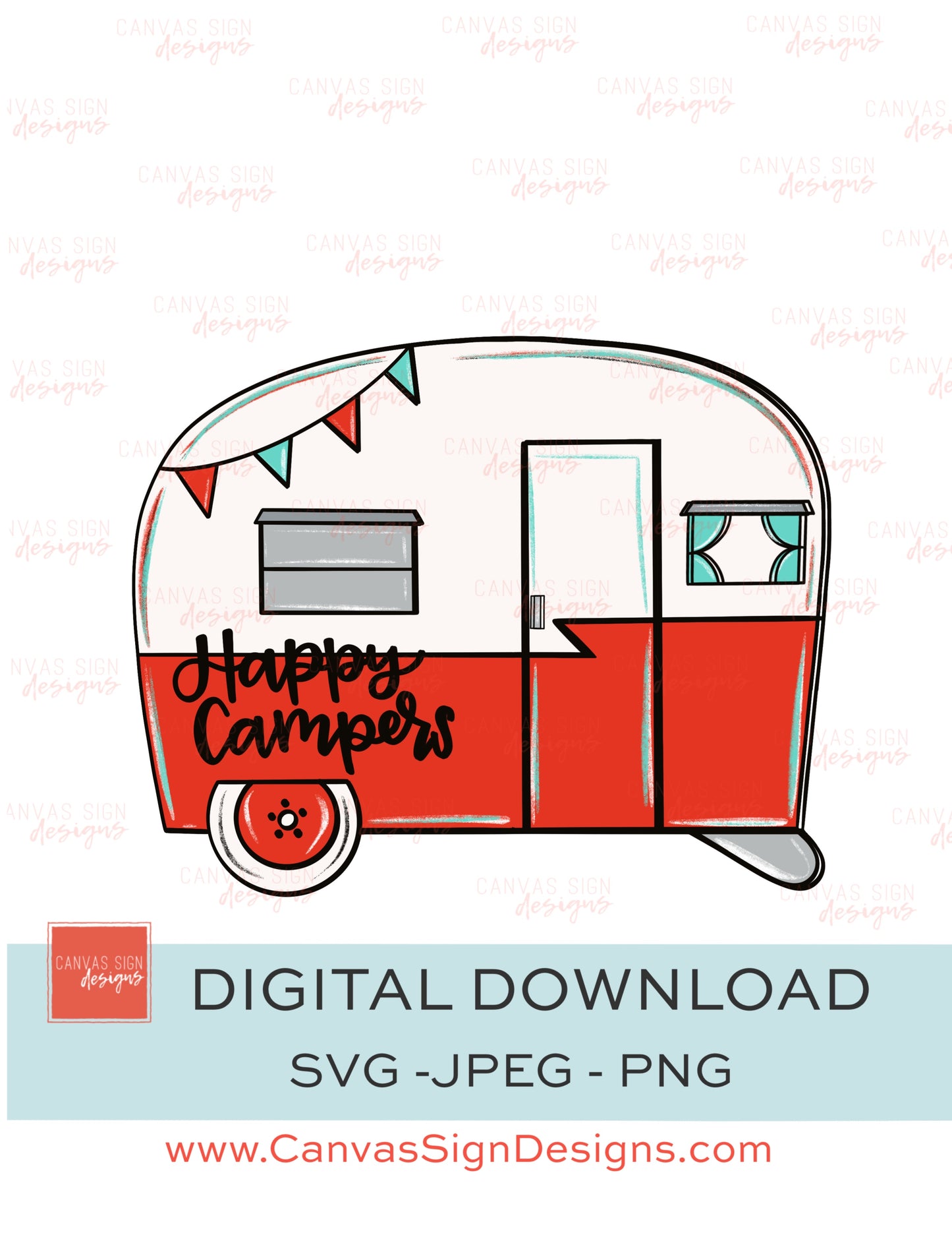 Happy Campers Door Hanger Template