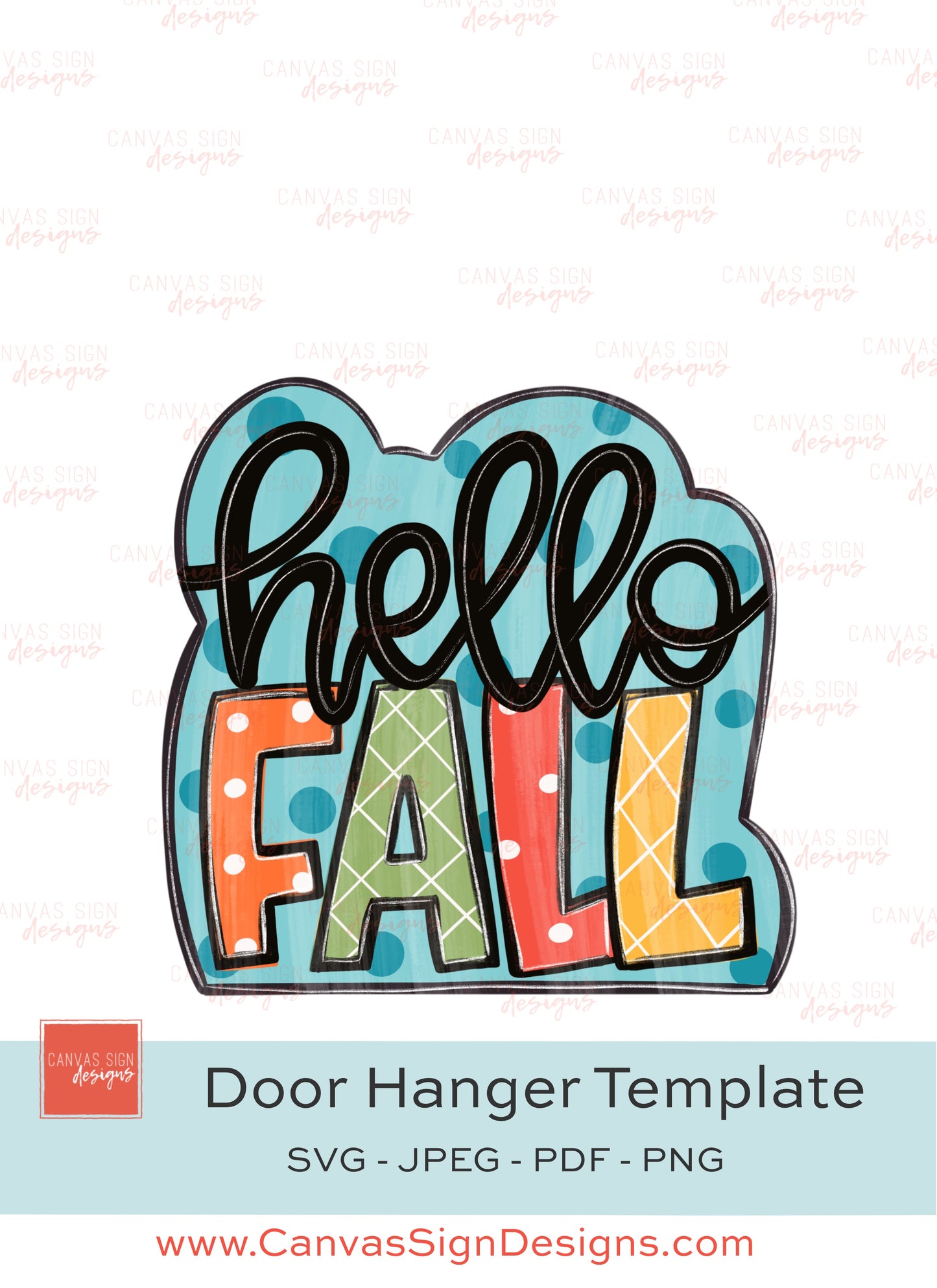 Hello Fall Door Hanger Template