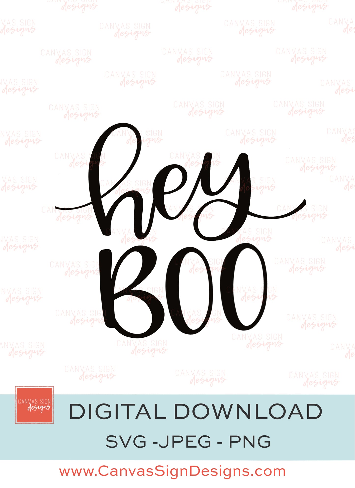 Hey Boo Hand-Lettered Digital Download