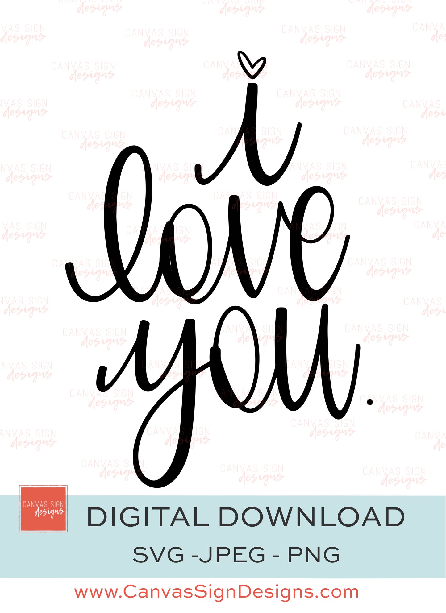 I Love You Hand-Lettered Digital Download