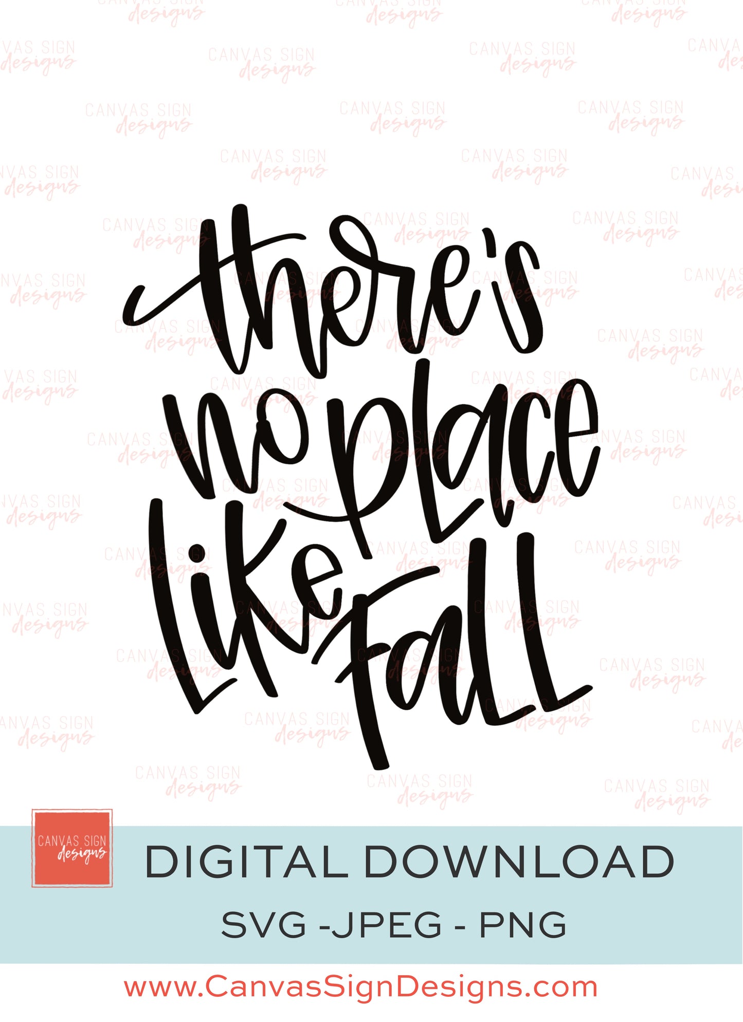There's No Place Like Fall Hand-Lettered Digital Download