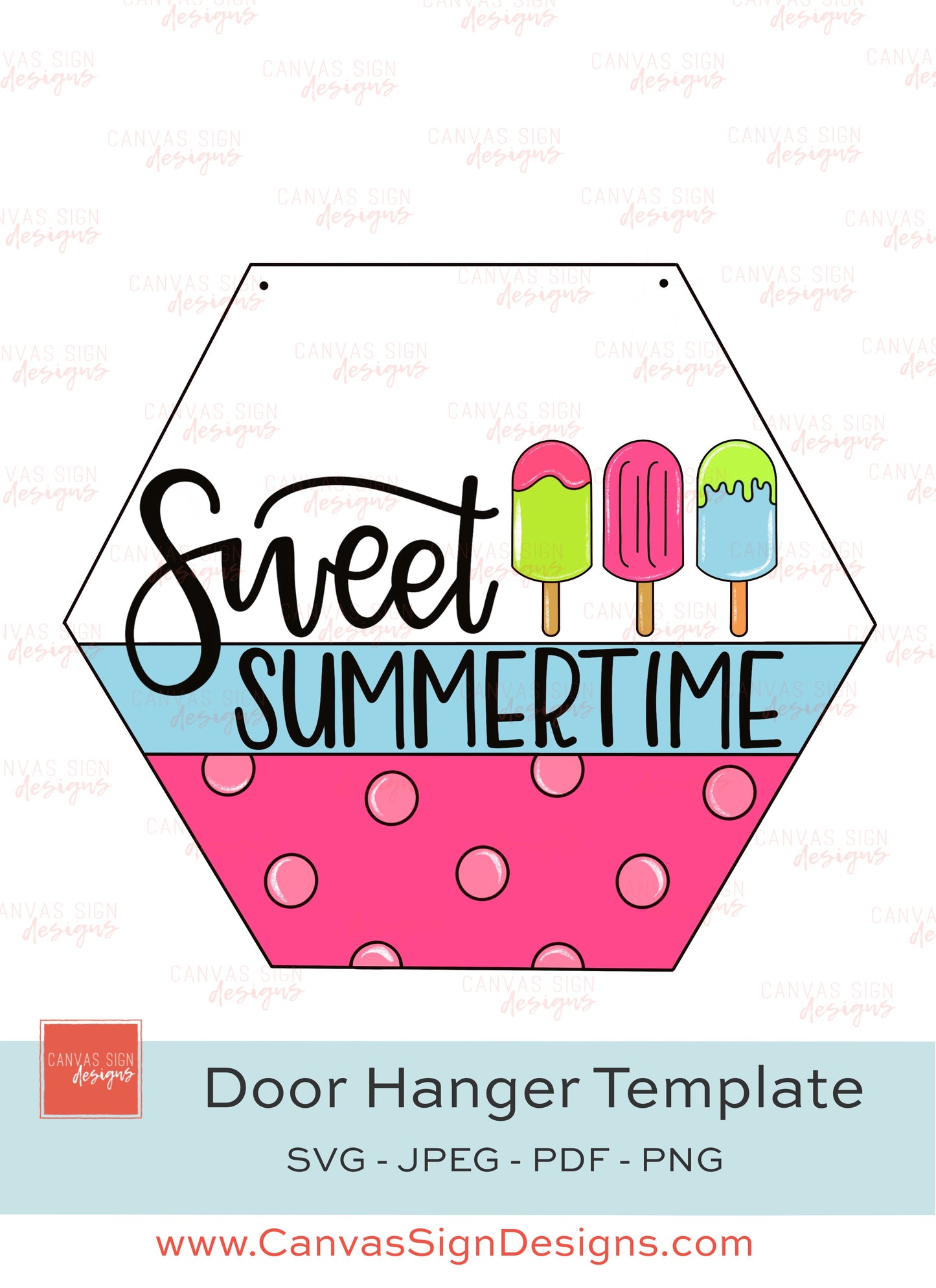 Sweet Summertime Door Hanger Template