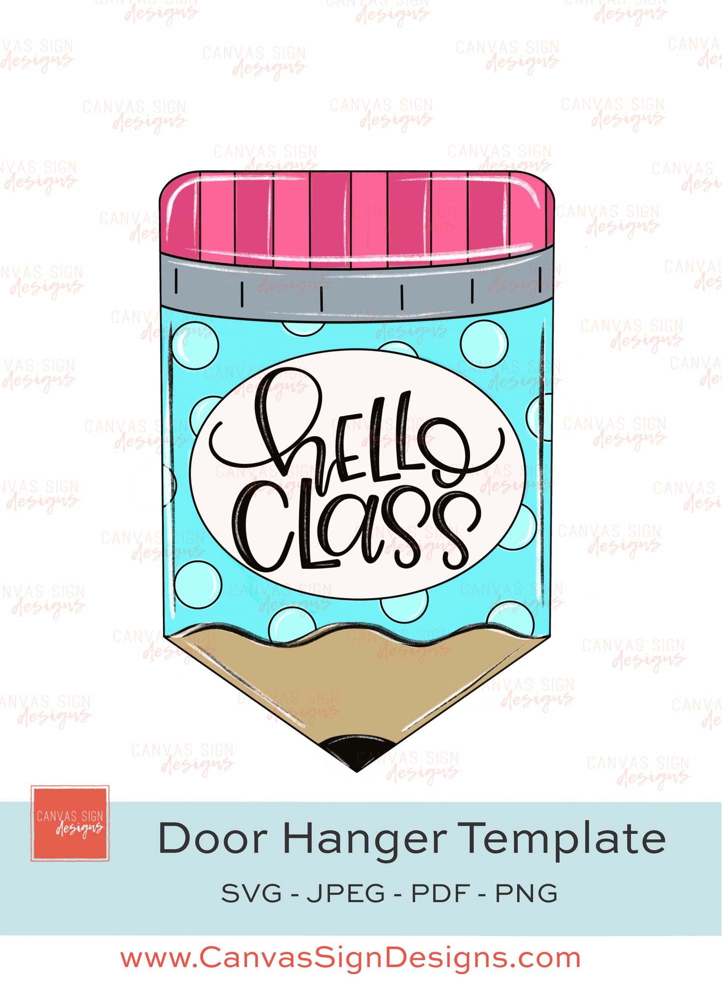 Teacher Pencil Door Hanger Template