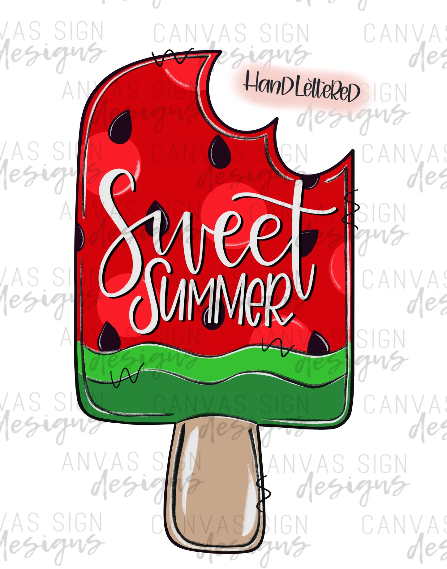 Watermelon Popsicle Door Hanger Template