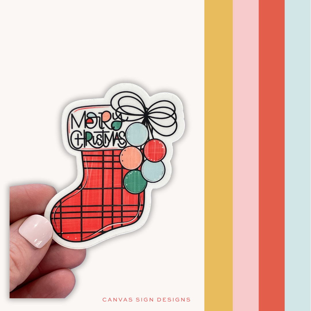 "Merry Christmas Stocking" Sticker