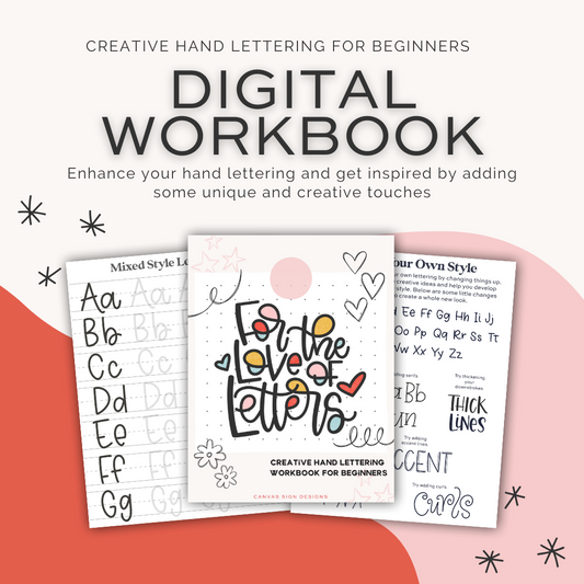 Creative Lettering for Beginners Workbook *Digital Workbook