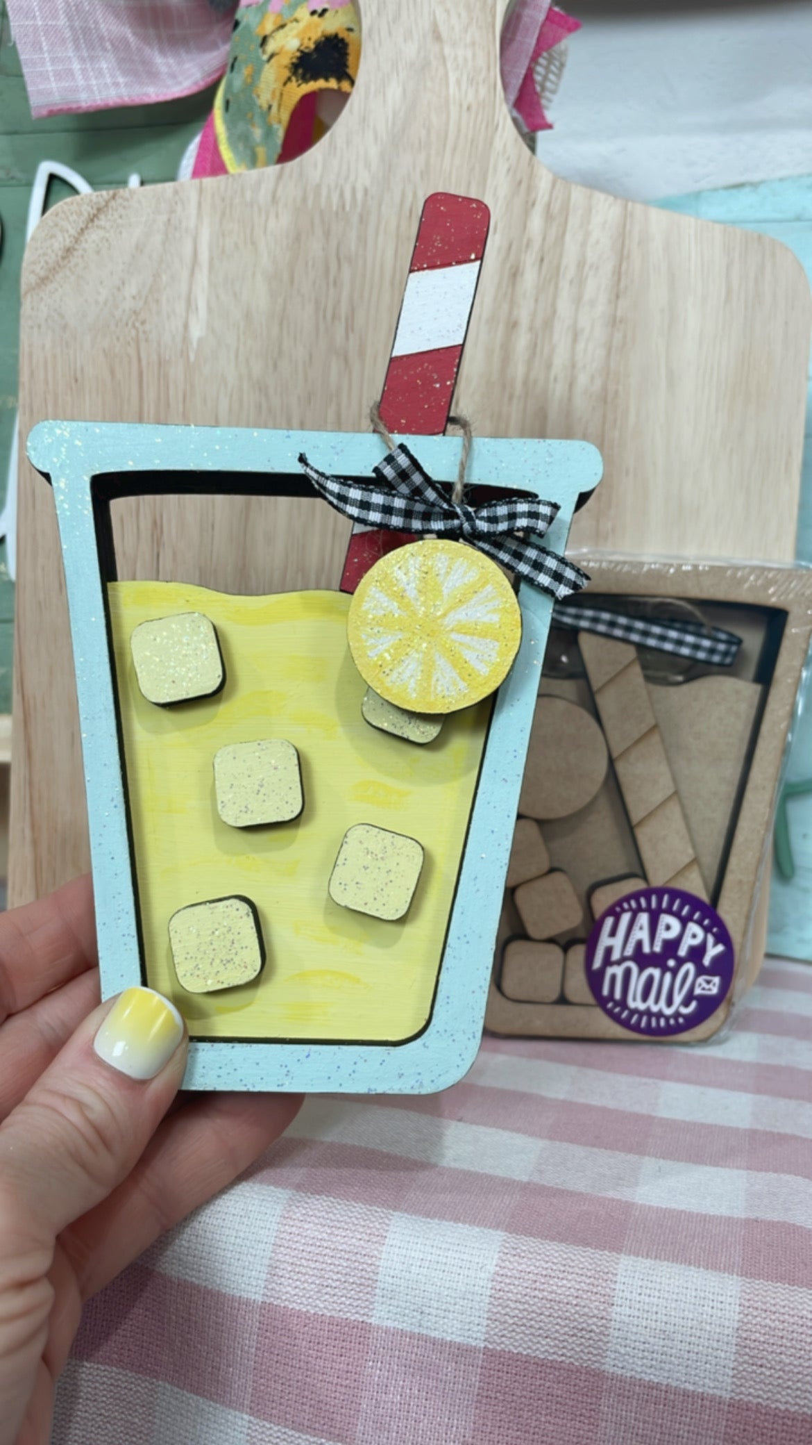 May 2024 Lemonade Glass Shelf Sitter - Happy Mail Project