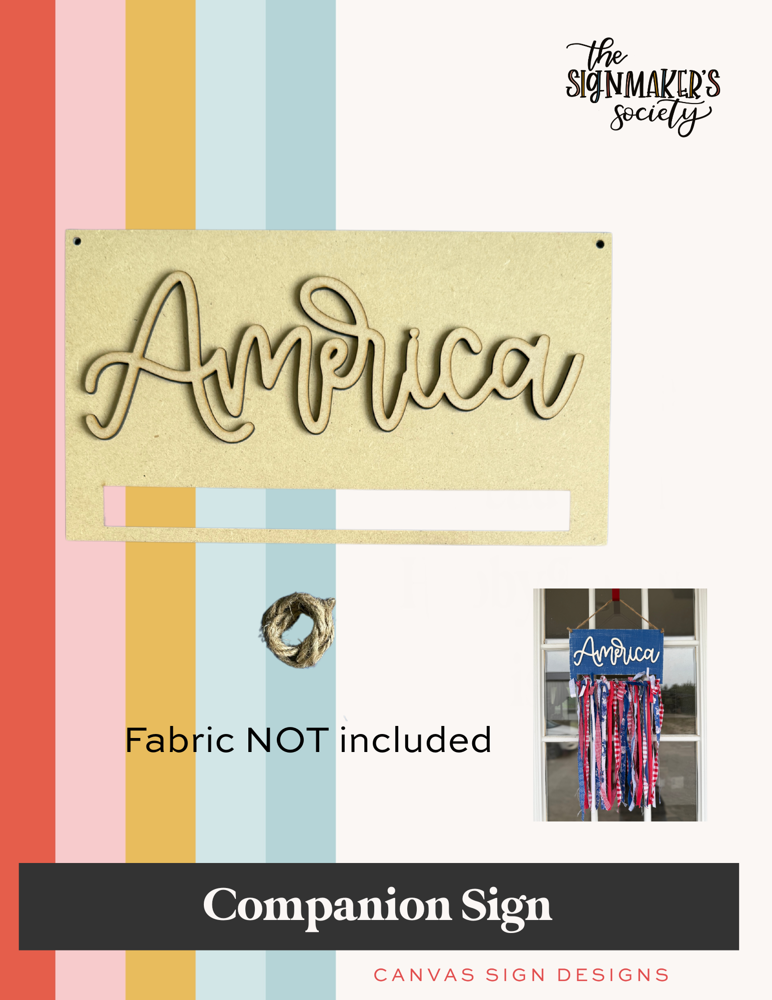 America Rag Banner Companion Sign – Canvas Sign Designs