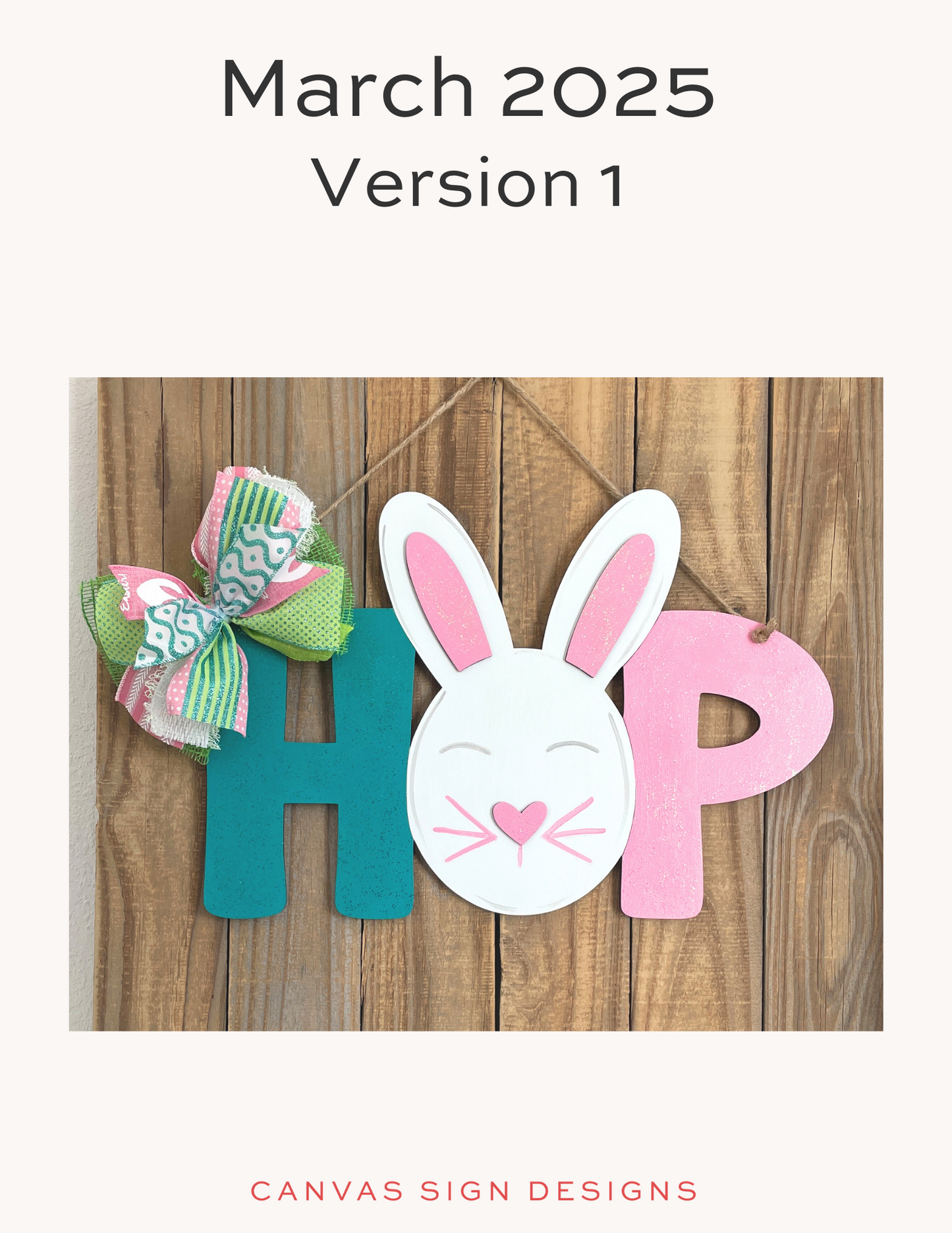 March 2025 Project Kit - Bunny Hop Door Hanger