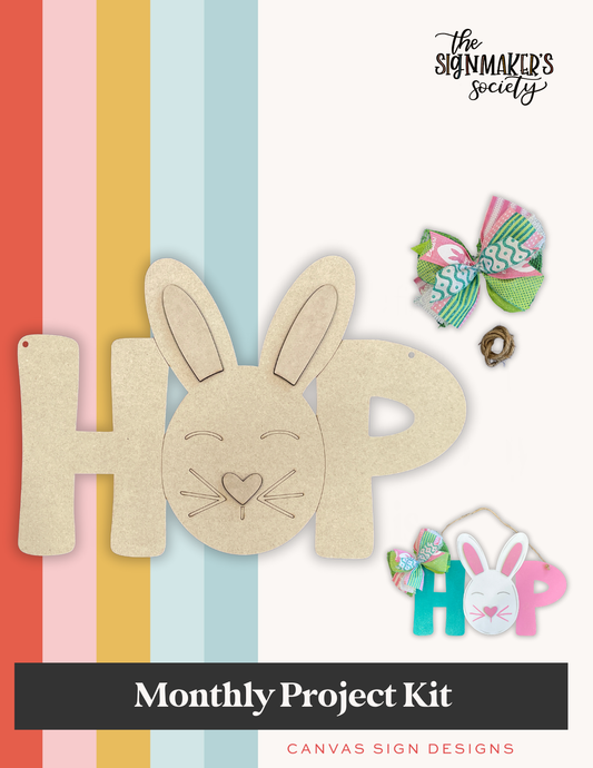 March 2025 Project Kit - Bunny Hop Door Hanger