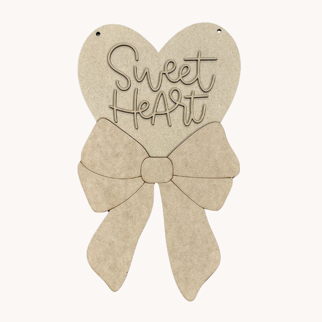 Sweet Heart Bow Door Hanger SVG & Template