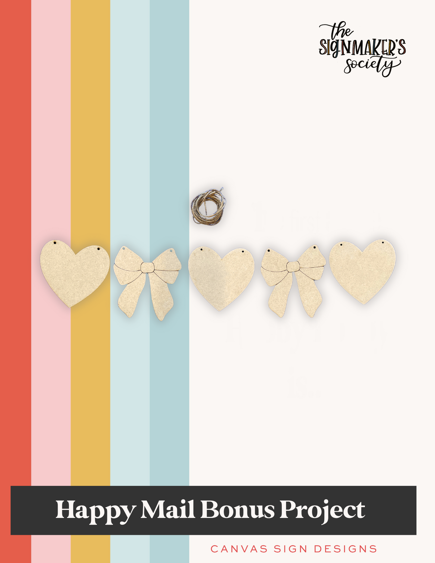 January 2025 Hearts & Bows Banner - Happy Mail Project Kit