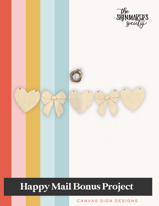 January 2025 Hearts & Bows Banner - Happy Mail Project Kit