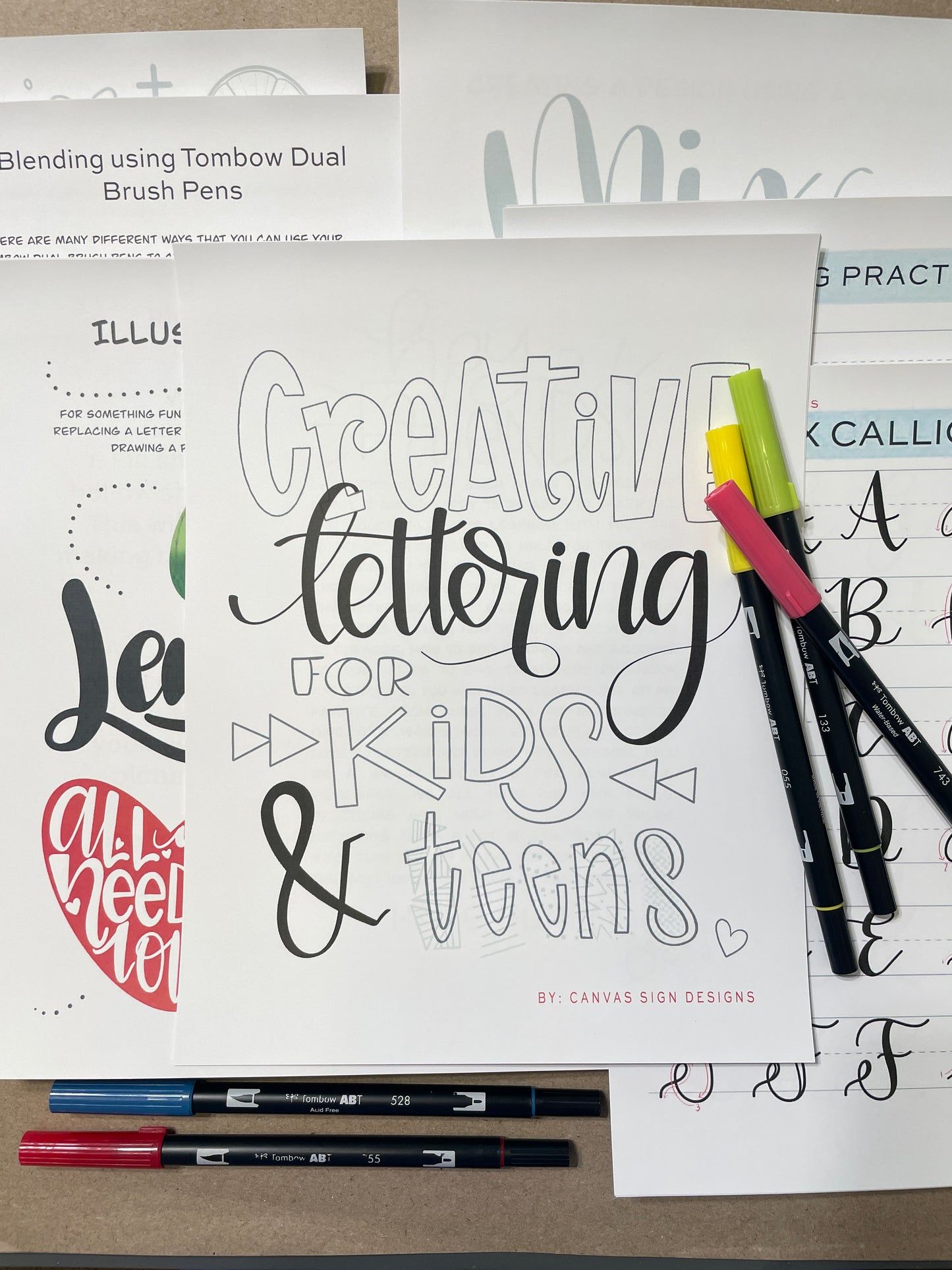 Creative Lettering for Kids & Teens DIGITAL Workbook