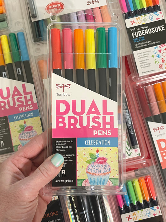 Tombow Dual Brush Pen Art Markers, Celebration, 6-Pack