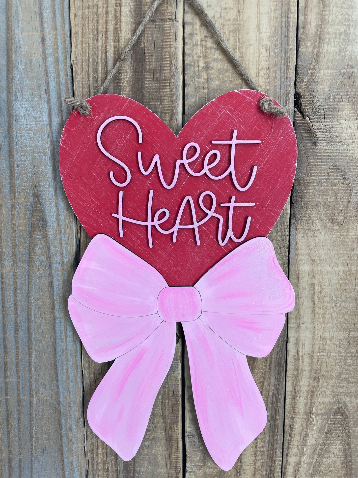 Sweet Heart Bow Door Hanger Blank