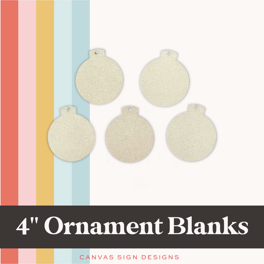 4" Wooden Ornament Blank - Set of 5