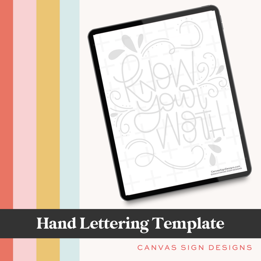 Know Your Worth Hand Lettering Template