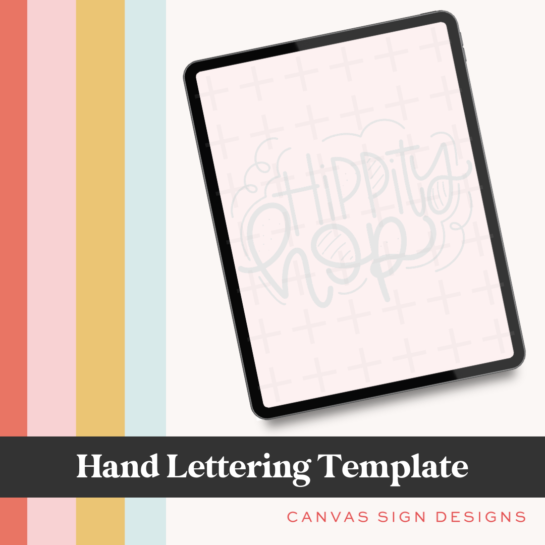 Hippity Hop Hand Lettering Template