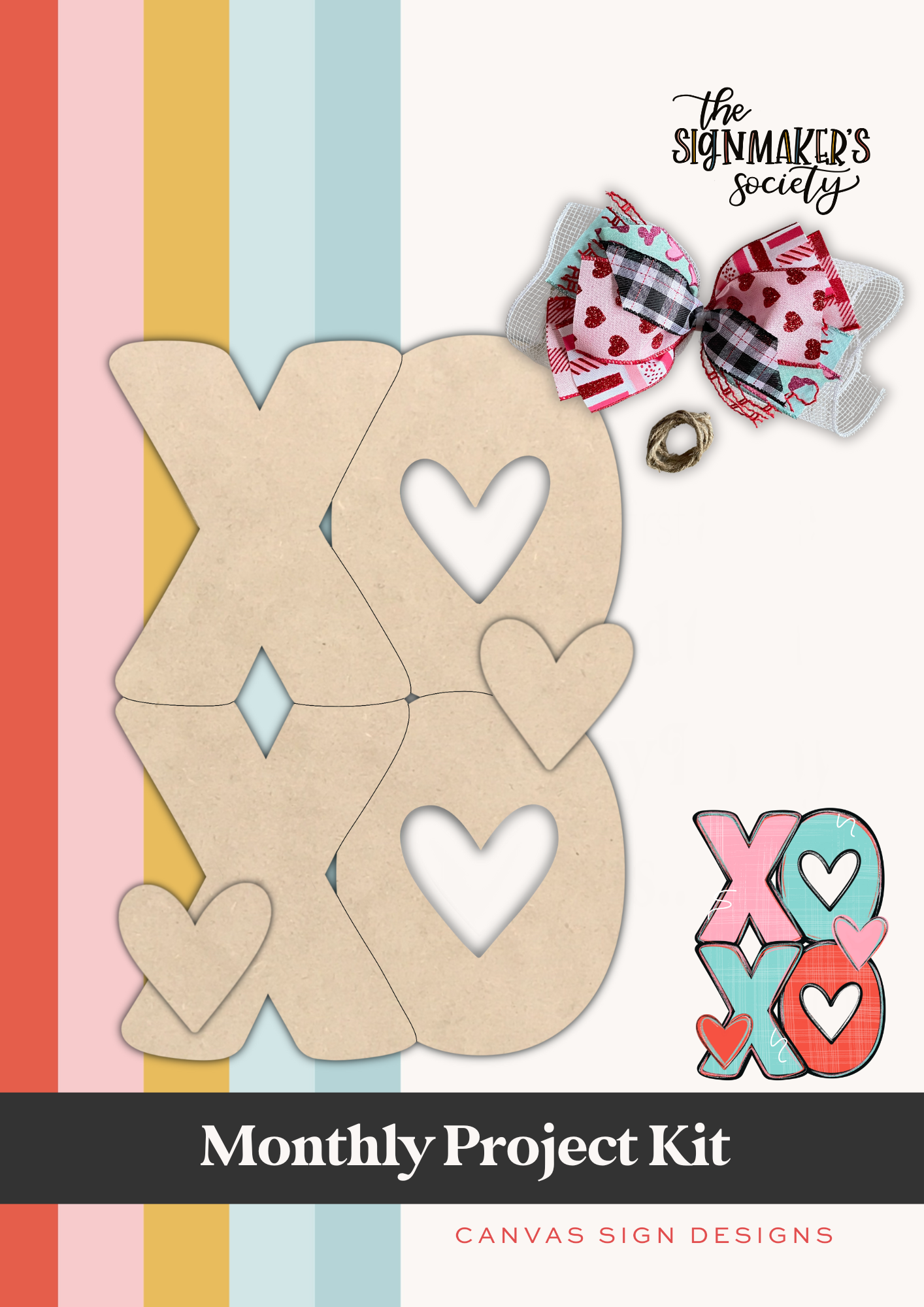 January 2024 Project Kit - XOXO Door Hanger