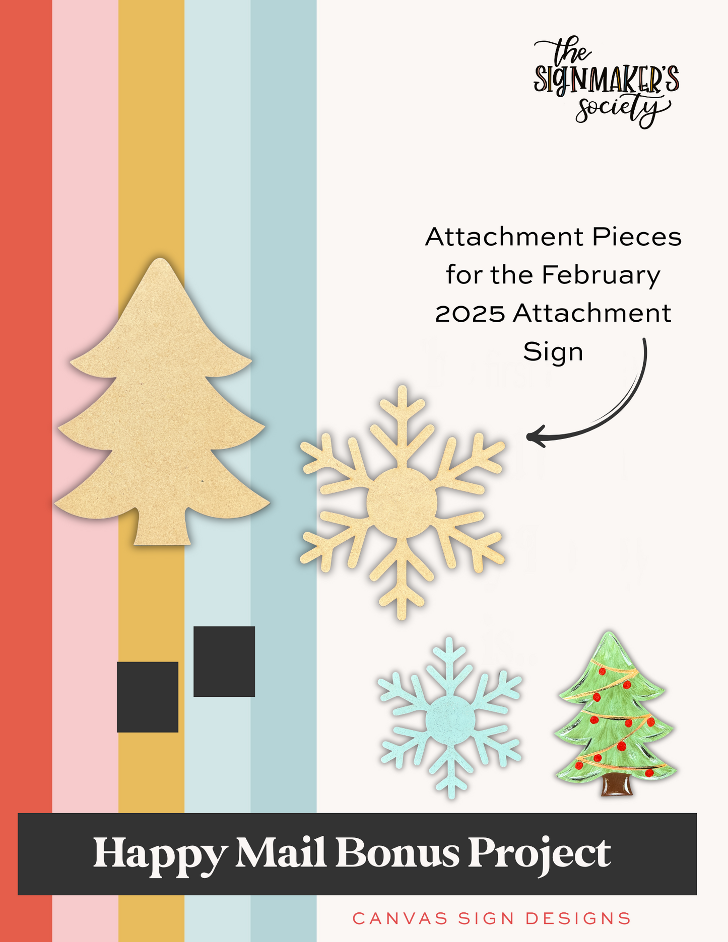 September 2025 Tree & Snowflake Attachments - Happy Mail Project Kit