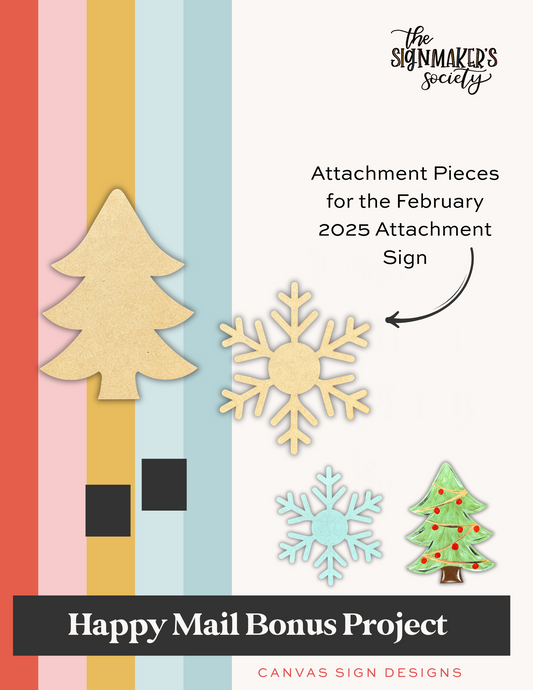 September 2025 Tree & Snowflake Attachments - Happy Mail Project Kit