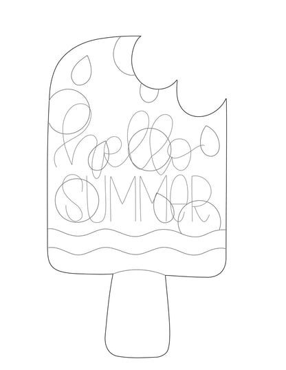 Watermelon Popsicle Etched Door Hanger Cut Out