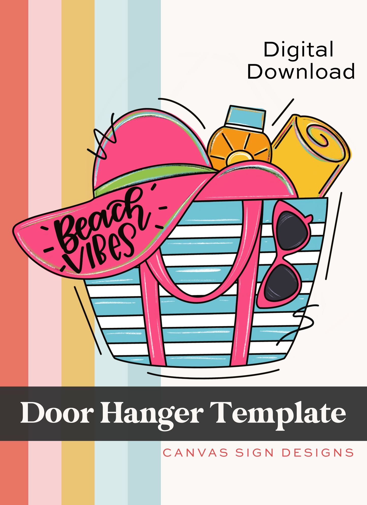 Beach Vibes Door Hanger Template