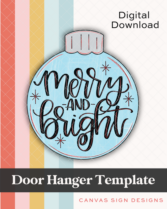 Merry And Bright Door Hanger Template