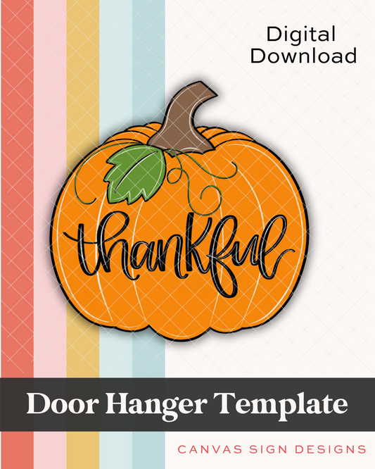 Thankful Pumpkin Door Hanger Template