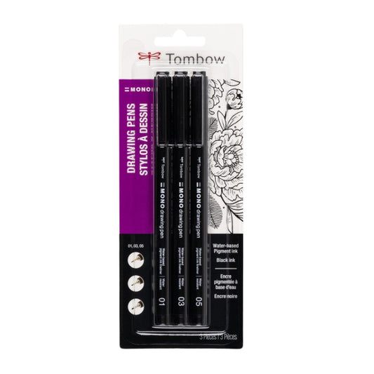 Tombow Mono Drawing Pen, 3-Pack