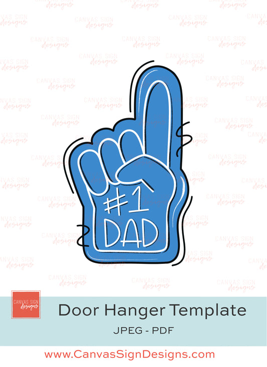 #1 Dad Foam Finger Door Hanger Template