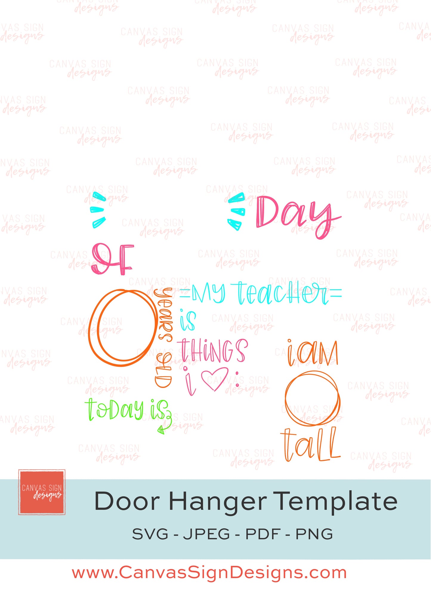 First Day Chalkboard Door Hanger Template