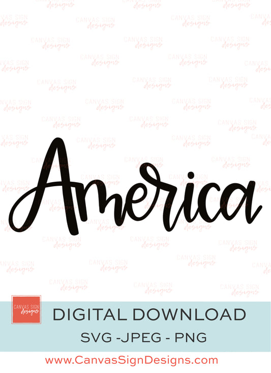 America Hand-Lettered Digital Download
