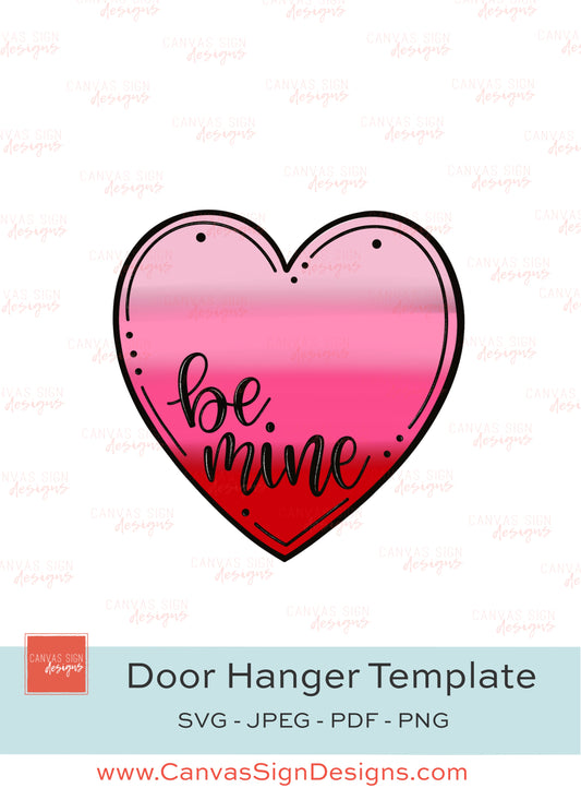 Be Mine Heart Door Hanger Template