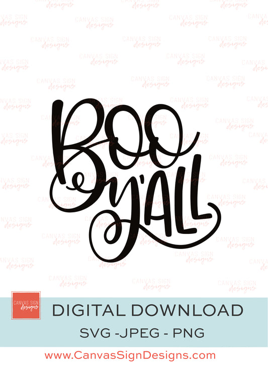 Boo Y'all Hand-Lettered Digital Download